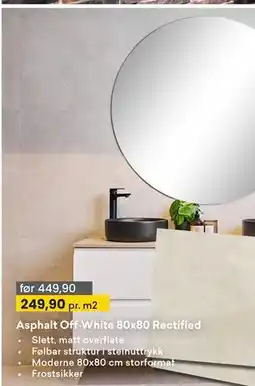 Right Price Tiles Asphalt Off-White 80x80 Rectified tilbud