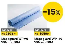 Right Price Tiles Mapeguard WP 140 100cm x 30M tilbud