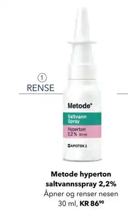 Apotek 1 Metode hyperton saltvannsspray 2,2% tilbud