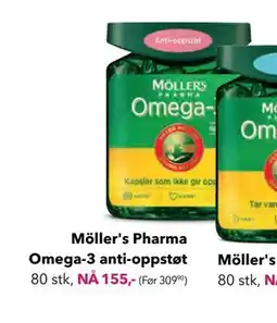 Apotek 1 Möller's Pharma Omega-3 anti-oppstøt tilbud