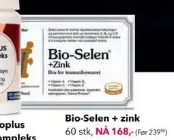 Apotek 1 Bio-Selen + zink tilbud