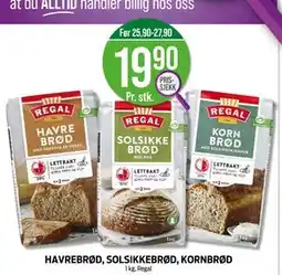 Kiwi HAVREBRØD, SOLSIKKEBRØD, KORNBRØD tilbud