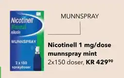 Apotek 1 Nicotinell 1 mg/dose munnspray mint tilbud