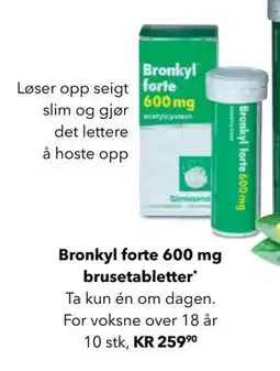 Apotek 1 Bronkyl forte 600 mg brusetabletter tilbud