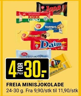 Europris Freia minisjokolade tilbud