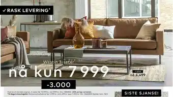 Skeidar Hud Eco Colorado cognac, 3-seter tilbud