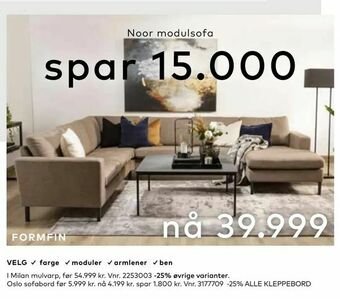 Skeidar Noor modulsofa tilbud