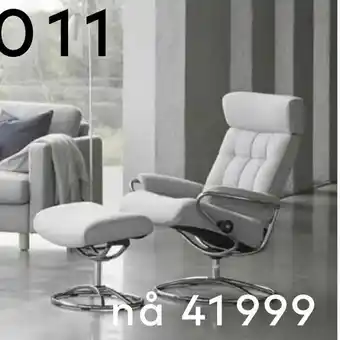 Skeidar Stressless® London tekstil Clover light grey tilbud