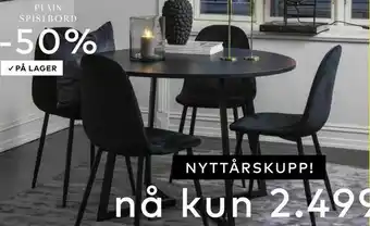 Skeidar Saturn spisestol i sort velur med sortlakkerte ben tilbud