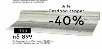 Skeidar Cordoba teppe, lys grå/grå heatset tilbud
