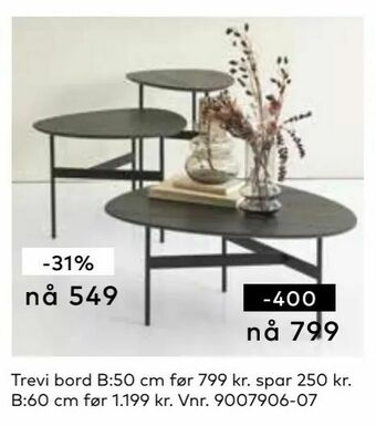 Skeidar Trevi bord tilbud