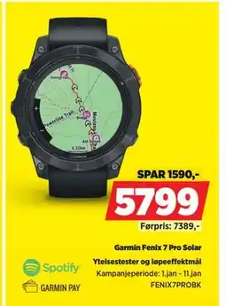 POWER Garmin Fenix 7 Pro Solar tilbud