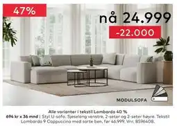 Skeidar MODULSOFA tilbud