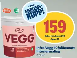 Coop Byggmix INFRA Vegg 10/silkematt interiørmaling tilbud