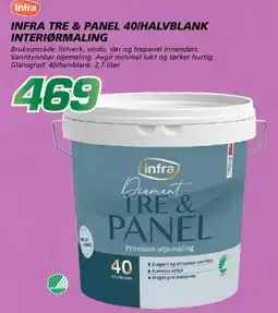 Coop Byggmix INFRA Tre & panel 40/halvblank interiørmaling tilbud