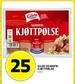 Bunnpris GILDE SKINNFRI KJØTTPØLSE tilbud