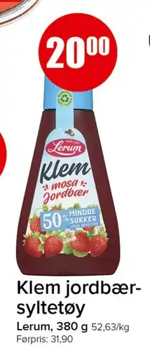 Spar Klem jordbær-syltetøy tilbud