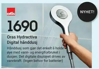 Baderingen Oras Hydractiva Digital hånddusj tilbud