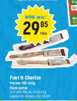 Eurocash Fuet & Chorizo Porxas Flera sorter tilbud
