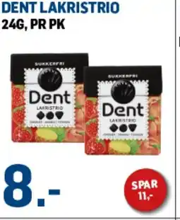 Price Lagerbutikk Dent lakristrio , pr pk tilbud