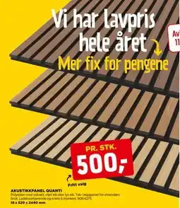 jem & fix AKUSTIKKPANEL QUANTI tilbud