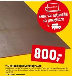 jem & fix TILHENGER RENOVERINGSPLATE tilbud