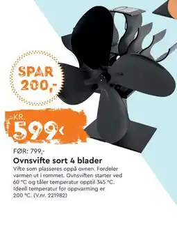 Mekk Ovnsvifte sort 4 blader tilbud