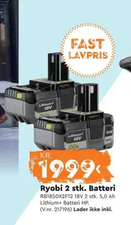 Mekk Ryobi 2 stk. Batteri tilbud