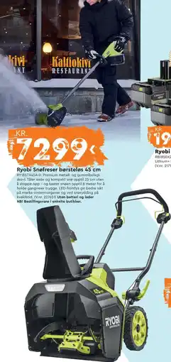 Mekk Ryobi Snøfreser børsteløs tilbud