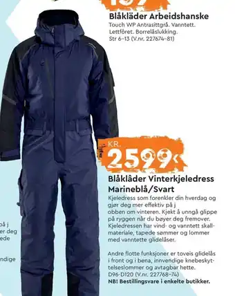 Mekk Blåklâder Vinterkjeledress Marineblå/Svart tilbud