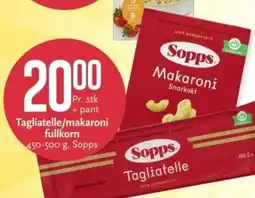 CC Mat Tagliatelle/makaroni fullkorn , Sopps tilbud