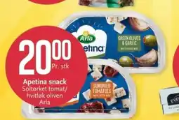 CC Mat Apetina snack Soltørket tomat/ hvitløk oliven Arla tilbud