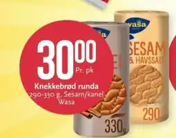 CC Mat Knekkebrød runda , Sesam/kanel Wasa tilbud