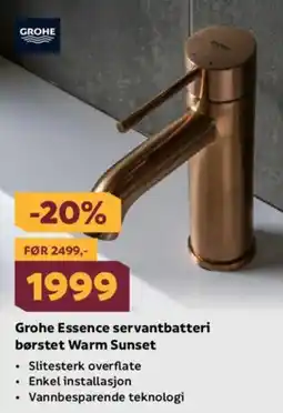 Megaflis Grohe Essence servantbatteri børstet Warm Sunset tilbud
