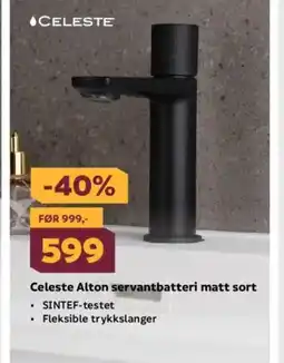 Megaflis Celeste Alton servantbatteri matt sort tilbud