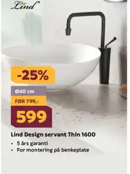 Megaflis Lind Design servant Thin 1600 tilbud