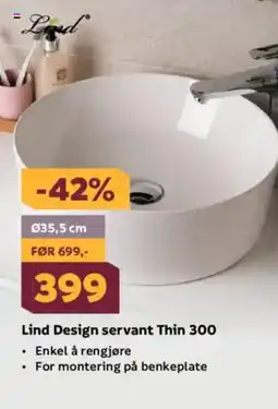 Megaflis Lind Design servant Thin 300 tilbud