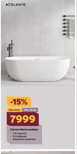 Megaflis Celeste Monza badekar tilbud