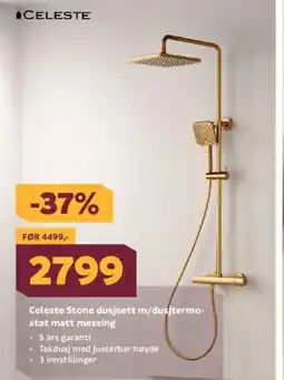 Megaflis Celeste Stone dusjsett m/dusjtermo- tilbud