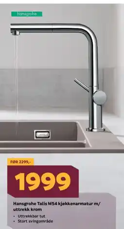 Megaflis Hansgrohe Talis M54 kjøkkenarmatur m/ uttrekk krom tilbud