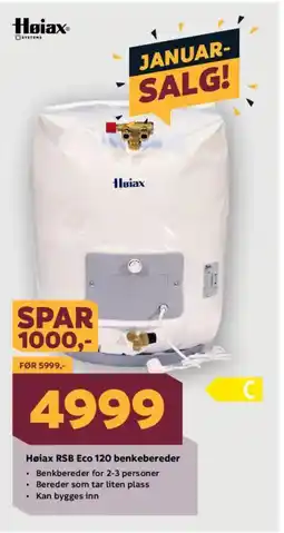 Megaflis Høiax RSB Eco 120 benkebereder tilbud