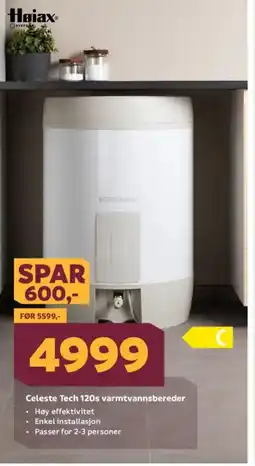 Megaflis Celeste Tech 120s varmtvannsbereder tilbud