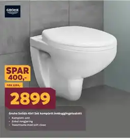 Megaflis Grohe Solido 4in1 Set komplett innbyggingstoalett tilbud