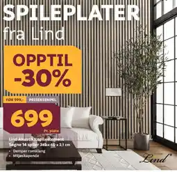 Megaflis Lind Akustikk spileelement Søgne 14 spiler tilbud