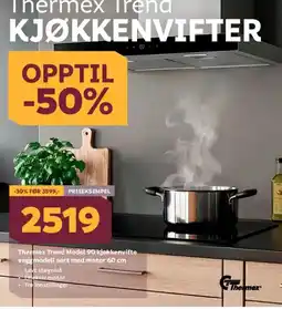 Megaflis Thermex Trend Model 90 kjøkkenvifte veggmodell sort med motor tilbud