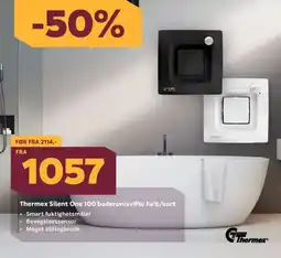 Megaflis Thermex Silent One 100 baderomsvifte hvit/sort tilbud