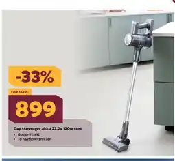 Megaflis Day støvsuger akku 22.2v 120w sort tilbud