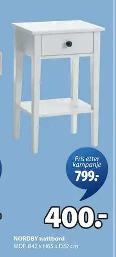 JYSK NORDBY nattbord tilbud