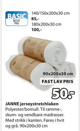 JYSK JANNE jerseystretchlaken tilbud