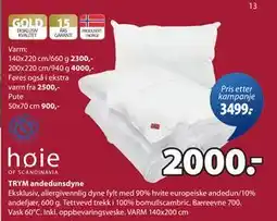 JYSK TRYM andedunsdyne tilbud